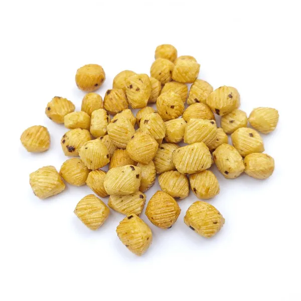 Factory Supply Low Oil Baked Sweet Soy Garlic Rice Snacks, Crispy Ribbed Rice Puff Snacks, Custom Flavor Bulk OEM photo-2