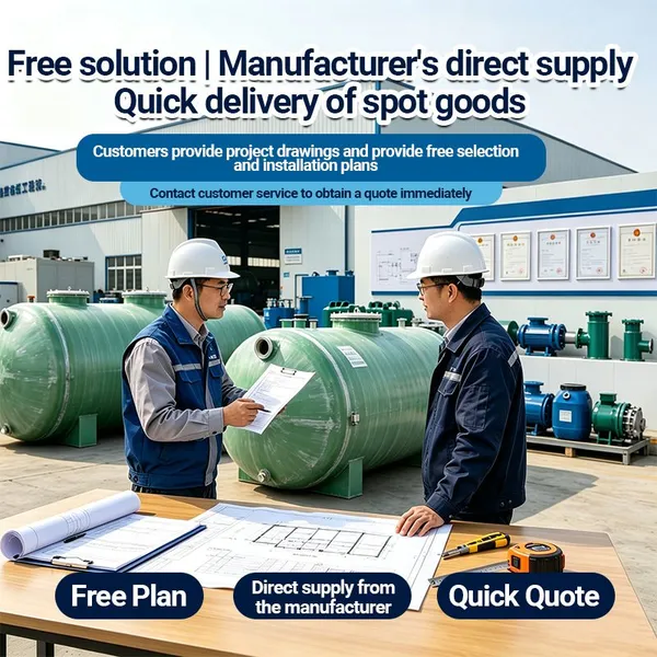 Multi-specification FRP Septic Tank 3m³ 5m³ 10m³ Household Engineering Fiberglass Tank
