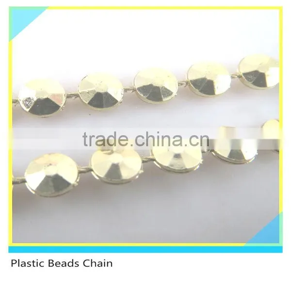 Crystal Bead Trim Sew on Silver Plastic Material Round 10 Yards 1 Card photo-2