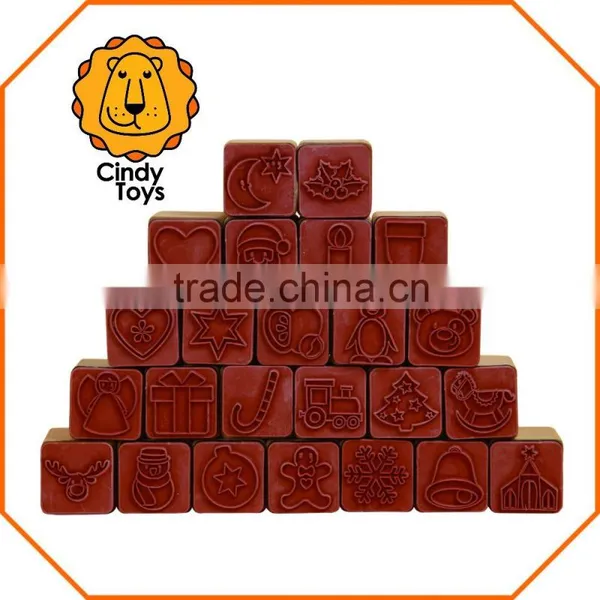 Wooden Rubber Stamps Advent Calendar 24 Pcs for Christmas photo-2