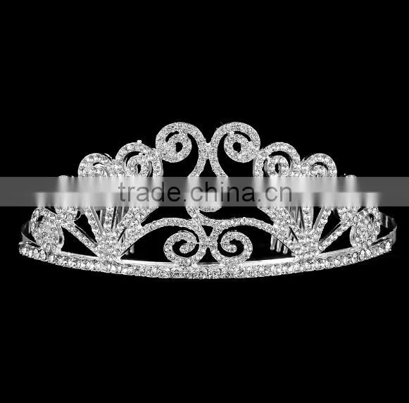 Latest Cute Crystal Girl Crown Headband Tiara Thin Headband Glitter Crown photo-3