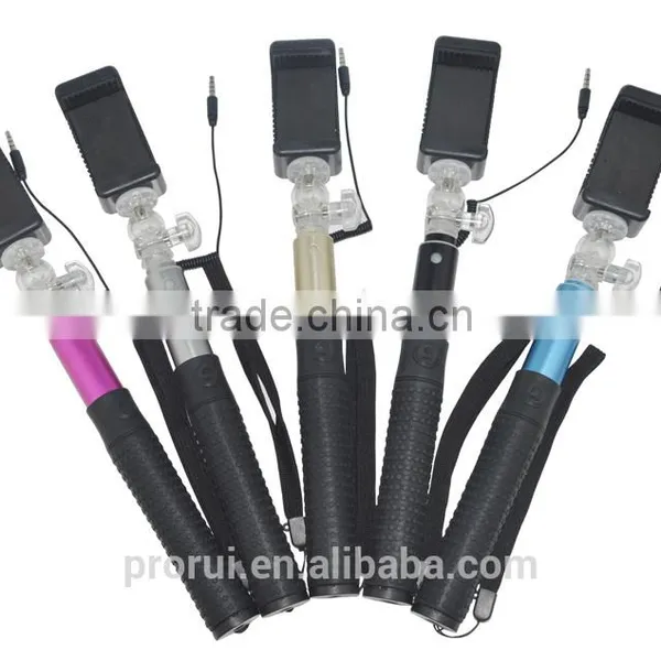 2016 Innovative Wired Control Selfie Stick With Colorful Cable for Smartphone photo-2