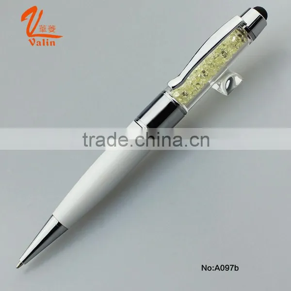 2016 Valin Blue USB Disk Metal Ball Pen With Crystal Touch Screen photo-4
