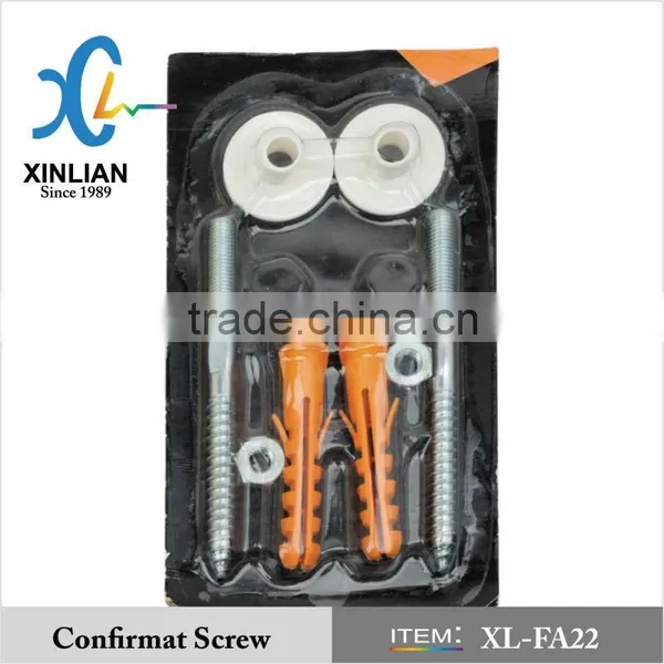 XL-FA22 Dowel screws with nylon plug , hex nut, plastic cap