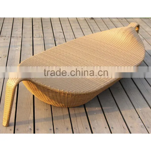 New Style Lounge Seat Outdoor Pool Beach Rattan Modern Leaf Lounge Chair photo-5