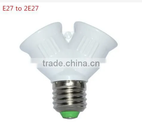 Fireproof E27 to 2 E27 Lamp Holder Converter Socket Led Light Bulb Base type E27 to 2E27 Splitter Adapter For Led Lamp