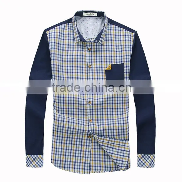 American Design Turn-down Collar Men Check Shirt photo-2