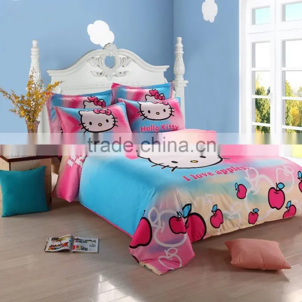 High Quality 100% Cotton Reactive Printed Hello Kitty Bedding Sets for Children photo-3