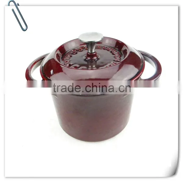 Enamel Cast Iron Casserole With Cover and Ears