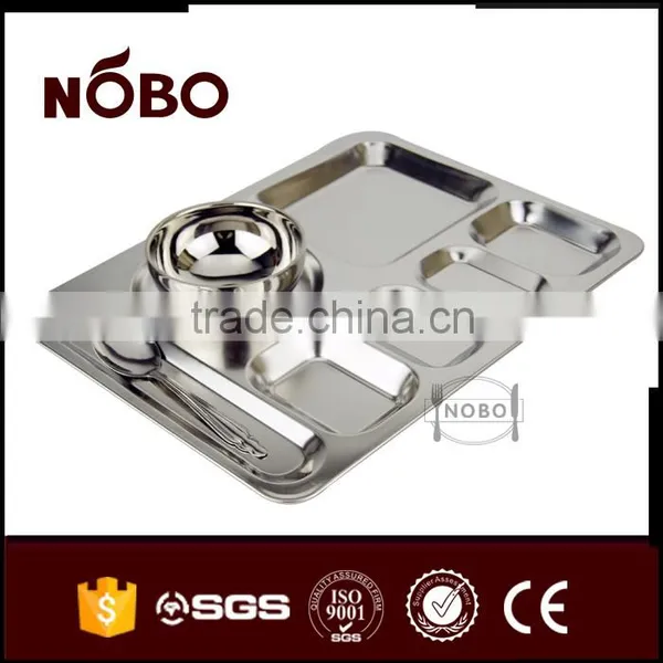 7 Big Compartments Stainless Steel Fast Food Tray photo-2