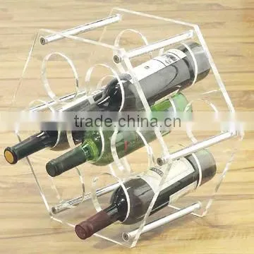Home Design Clear Acrylic Decoration Waving White/Red Wine Bottle Display Rack Beverage Storage Houseware Acryl Plastic Holder photo-5