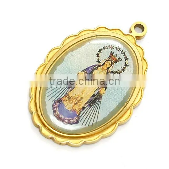 TKB-P1656 Mother Mary Sross Gold Filled Charm Divine Mercy Spiritual Amulet Good Quality Cheaper Religious Jewelry