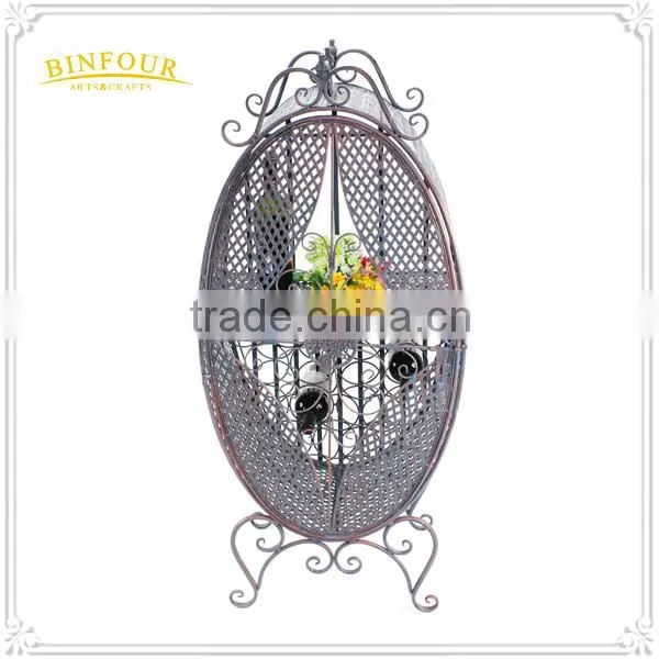 Unique Metal Wine Bottle Holder Wine Rack Round Red Wine Stand photo-3