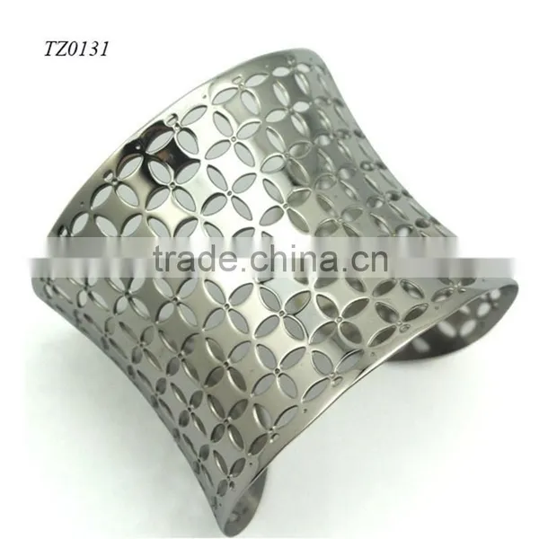 2016 Fashion Custom Silver Stainless Steel Jewelry Big Cuff Bangle Bracelet For Sale photo-5