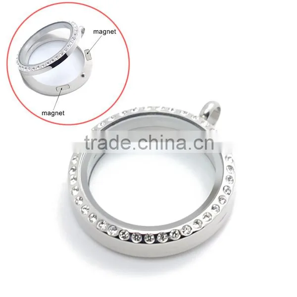 Hot Selling 30mm Round Crystal Floating Glass Locket photo-5
