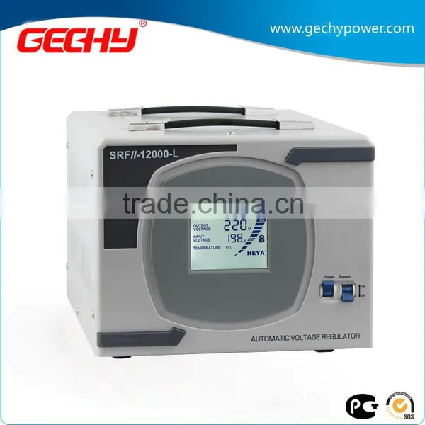 SRFII-12000-L Desk Type Relay Control Type Stabilizer LCD Digital Display Full Automatic AC Voltage Regulator