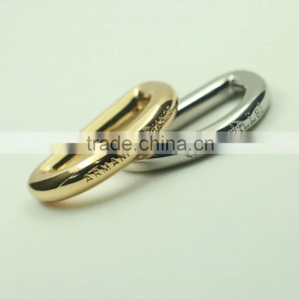 High Quality Not Jointed Metal Custom Embossed Logo Zinc Alloy d Ring for 25mm Bag Strap photo-6