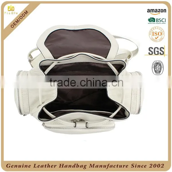 Guangzhou Fiedle Leather Bag Manufacturer OEM Durable Real Natural Leather Backpack With Multi Pockets photo-4