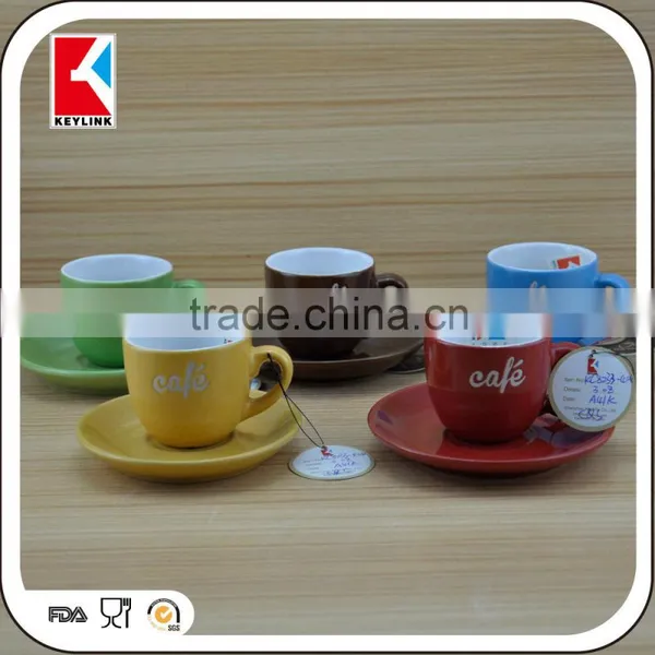 Grey Solid Color Biscuit Ceramic Tea Cup and Saucer,coffee Cup and Saucer photo-6