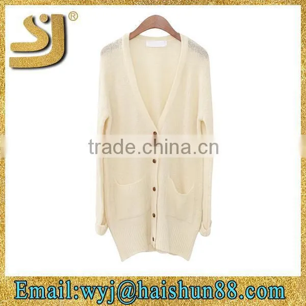 Wholesale Mongolian Cashmere Plain Ladies Fashion Winter Cardigan Ladies Cardigan Sweater photo-2