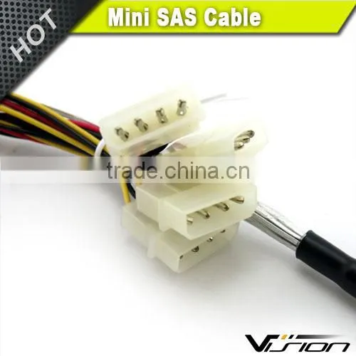 1m Black 30AWG Internal Mini SAS 36pin (SFF-8087) Male to SAS 29pin Female With 4pin Power (SFF-8482) Cable photo-4