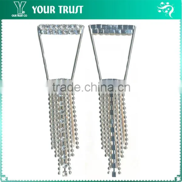 3MM Clear Cystal Rhinestone 8 Shape Rhodium Metal Belt Buckle photo-3