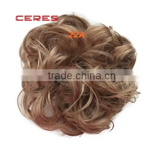 Synthetic Clip on Messy Hair Bun Extension Chignon Hair Piece Wig photo-5