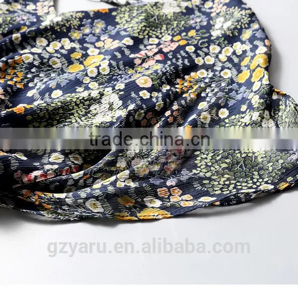 Latest Fashion Design Backless Chiffon V-neck Priting Slim Fit Shirts Ladies Tops photo-5