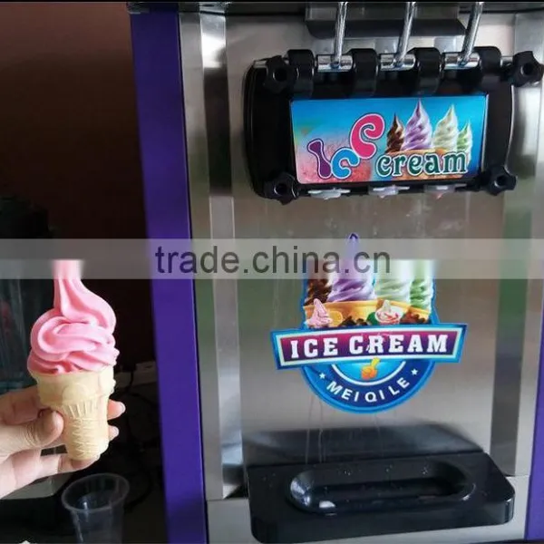 China Supplier Factory Price 3 Head Rainbow Soft Ice Cream Machine photo-2