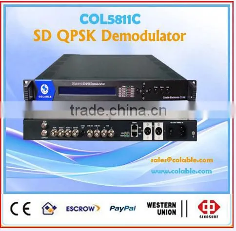 Mpeg-2 DVB Demodulator With Asi Out,DTV Decoder,DVB-S QPSK Demodulator (IRD) , DVB-CSA SD TV Demodulator COL5811C