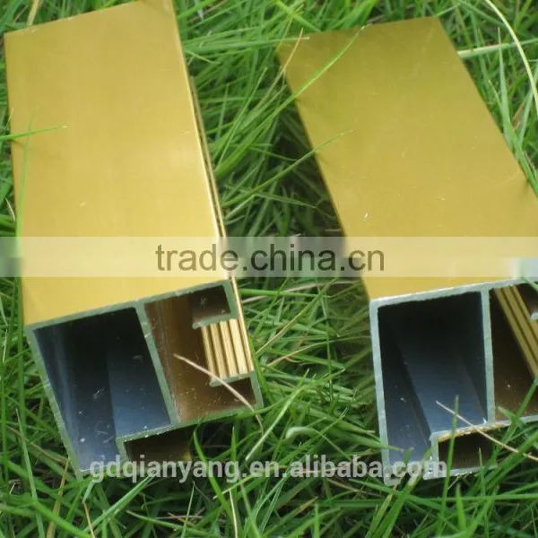 Golden Polish Anodized Aluminum Extrusion Profile for Windows and Doors