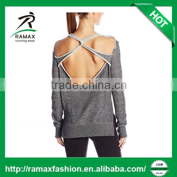 Ramax Custom Women Latest Design Backless Crush Pullover Sweatshirt Tops photo-3