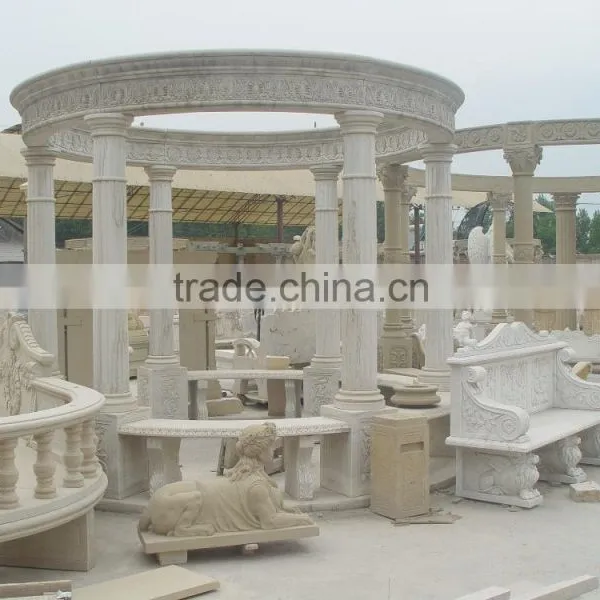 Full Handmade European Style Gazebo & Pavilion Natural Stone Kiosk photo-5