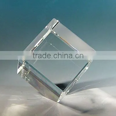Blank Crystal Cube With Cut Corner