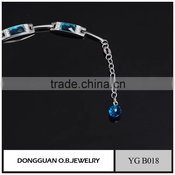 Fashion Blue Glass Jewelry Bracelet Brass Bangle Bracelet With Wholesale Price photo-3