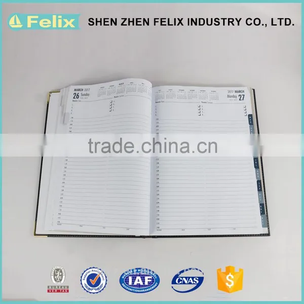Wholesale China Market Fabric Covered Gold Edge Agenda Notebooks photo-2