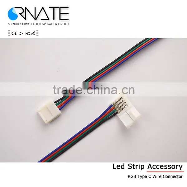 4pin RGB Connector PCB Adapter 10mm -D 15CM Cable For 5050 3528 RGB LED Strip photo-4