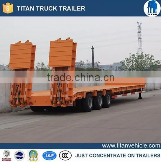 New Extendable Hydraulic Ramp 3 Axles Lowboy Trailer 100ton for Sale photo-3