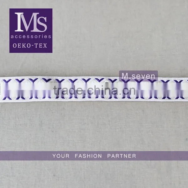 good quality 2.4cm 100% polyester metal eyelet ribbon for belt