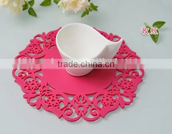 Colorful Flower Shaped Non Slip Coffee Cup Coaster Mat photo-2