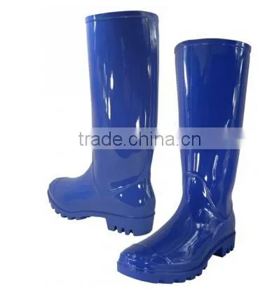 Women's Shiny Solid Black PVC Rain and Garden Boot photo-2