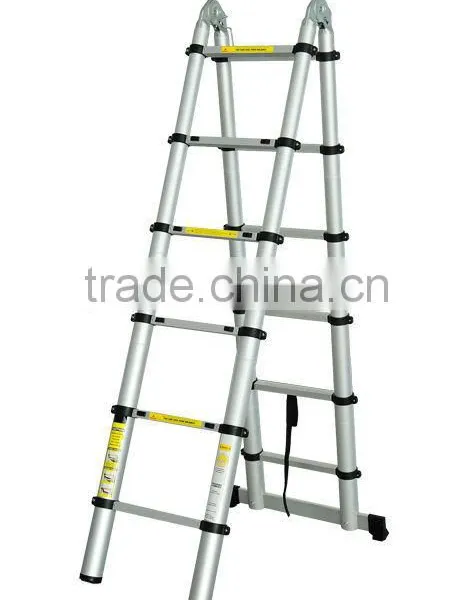 Aluminum Multipurpose 5.0m DOUBLE Telescopic Ladder With New TUV GS/EN131 photo-2