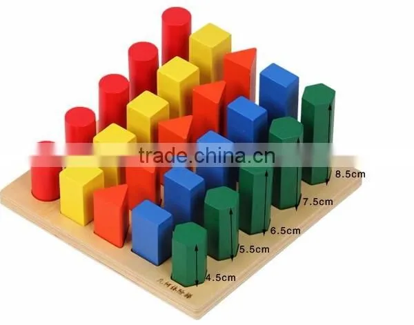 Ealy Education Montessori Wood Baby Toy Geometry Cylinder Ladder Block Puzzle photo-4