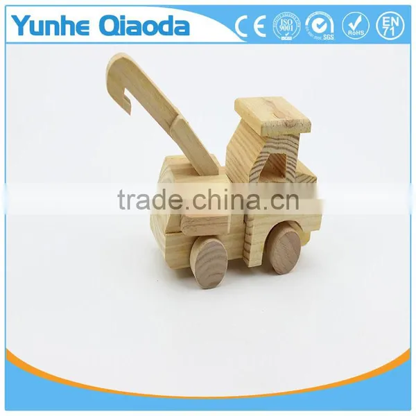 Wood 3D Vehicle Mini Pullze Crane r 3D Woodcraft Kit Assemble Paint DIY 3D Puzzle Toys for Kids Adults the Best Birthday Gift photo-6