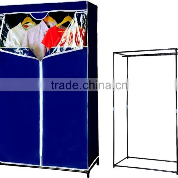 Store More Fashional Blue Fabric Wardrobe With PVC Window photo-2