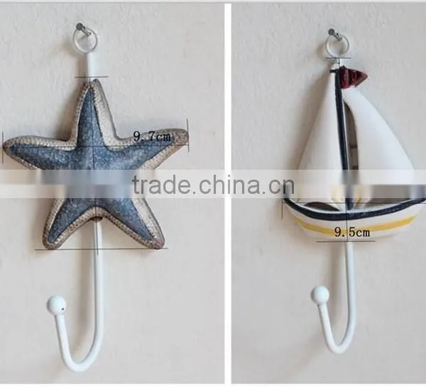 CY077 Mediterranean Style Decorative Wall Hanging Tag Hook Decorative Wall Hanging Tag Fish Animal Seashell Hanging Tag photo-5