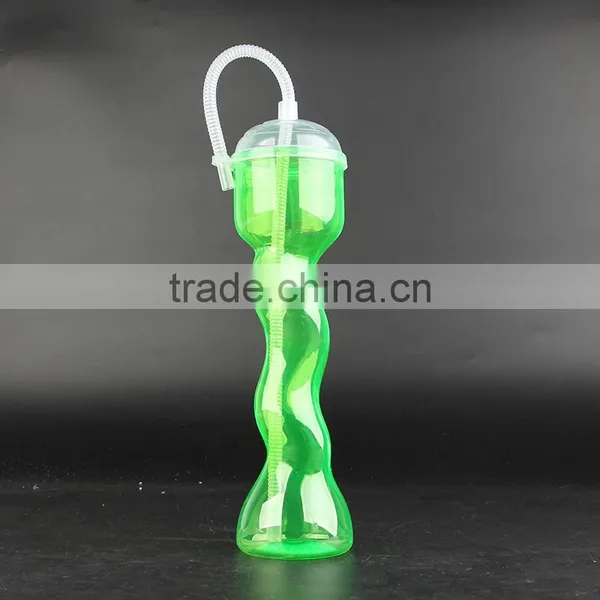 Plastic S Shape Beach Drink Bottle With Straw photo-2