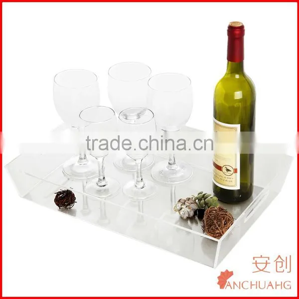 Deluxe Clear Acrylic Multipurpose Decorative Tray / Serving Tray With Handles photo-2