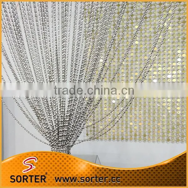 Water Fall Effect Shiny Metal Ball Chain Room Divider photo-3