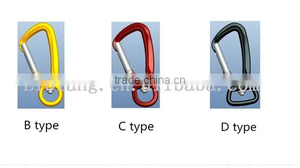 4 Different Types Ring of Colourful High Breaking Forece Carabiner for Dog Leash photo-3